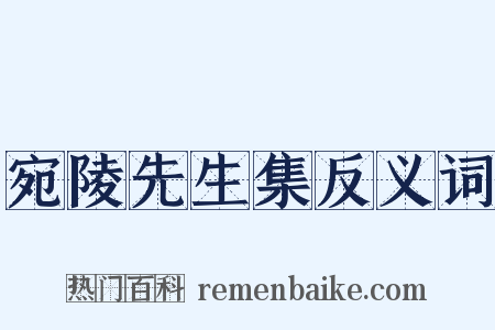 宛陵先生集反义词是什么意思的图片